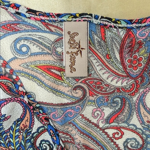 Luli Fama Multi-Color Paisley Print Swimsuit Cover Women's XS - Picture 9 of 12